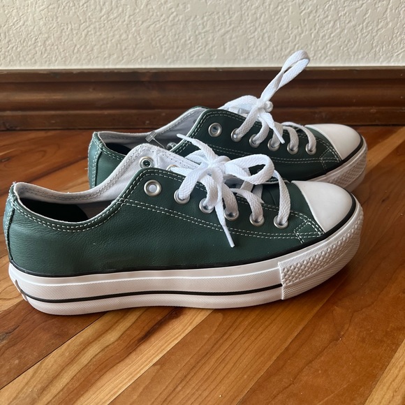 CONVERSE CTAS OX LIFT FOREST PINE/WHITE/BLACK WOMEN'S PLATFORM SNEAKERS A06181C - Picture 7 of 13